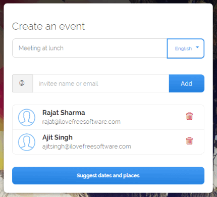 Create an event