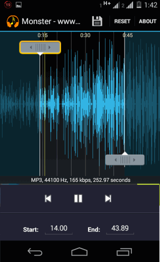 MP3 Cutter Interface