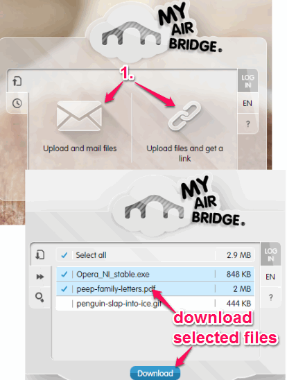 MyAirBridge- share large files for free