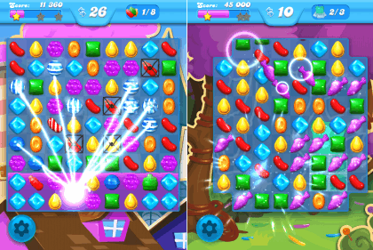 Playing Candy Crush Soda Saga