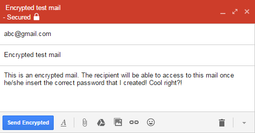 SecureGmail Compose Encrypted Mail