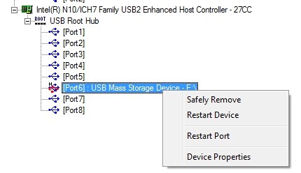 USBTreeView Debugging Connected Device