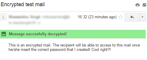 SecureGmail Decrypted Mail
