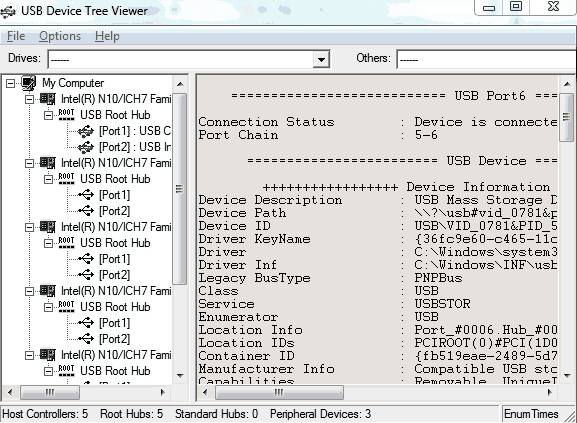 USBTreeView Main UI