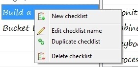 sChecklist Edit Checklist