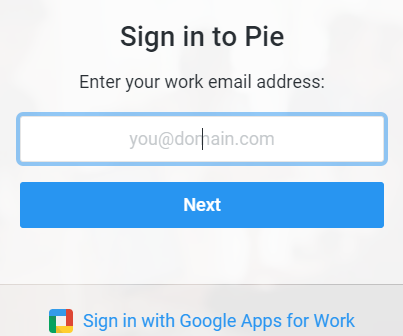 Sign in to Pie