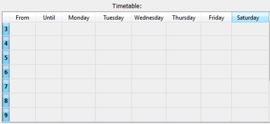 qOrganizer Weekly Timetable