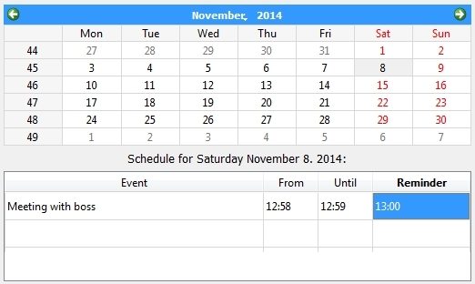 qOrganizer Calender and Scheduler