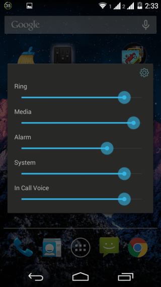 Volume Control Panel