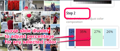 adjust percentage for selected colors