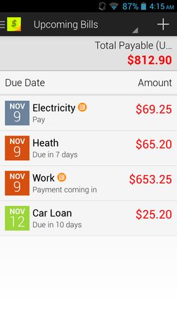 bill reminder apps for android 2