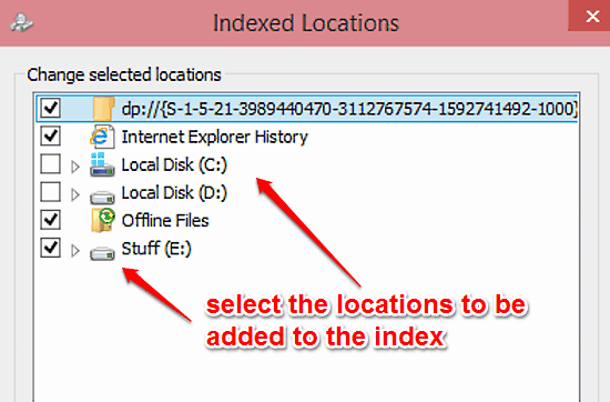 change indexed locations