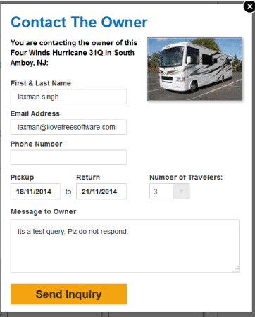 contact the RV owner