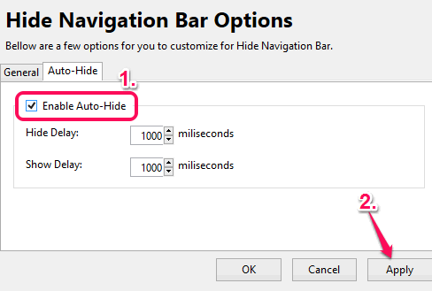 enable auto hide feature