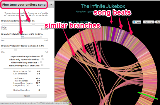 endlessly play songs by matching the similar beats