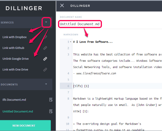 import your Markdown file and edit it