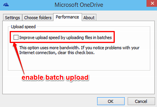 onedrive enable batch upload