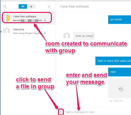 online file sharing with group communication