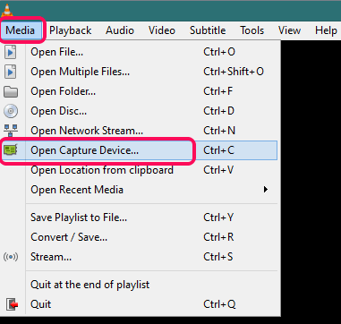 open capture device option