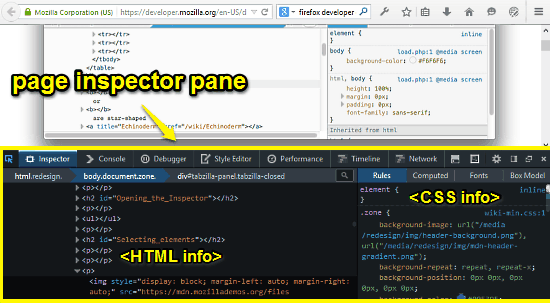 page inspector firefox