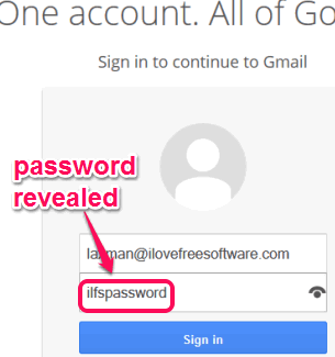 password revealed