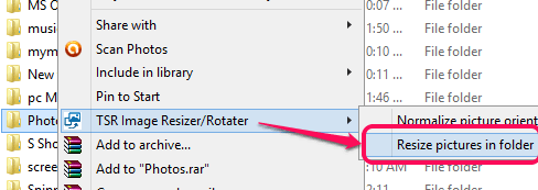 resize images present in a folder