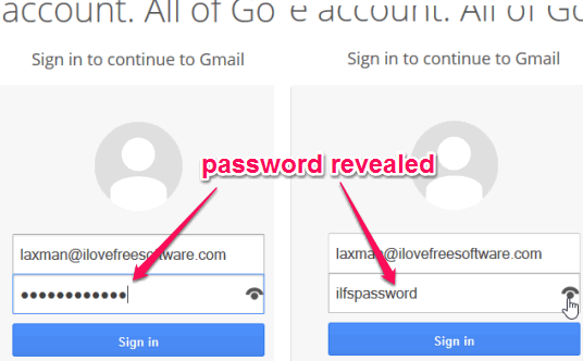 reveal hidden password