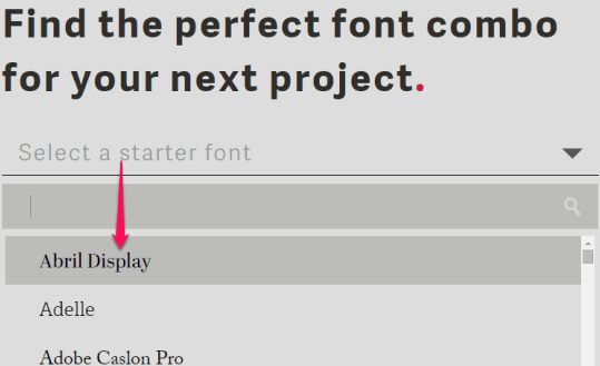 select a font