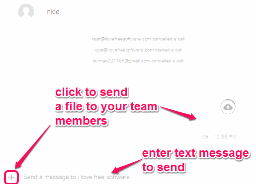 share file and chat with team members