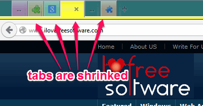 shrink size of tabs