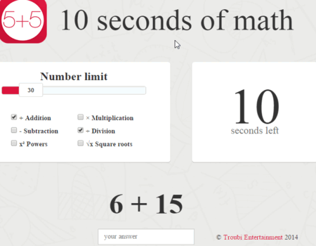 solve arithmetic questions within 10 seconds