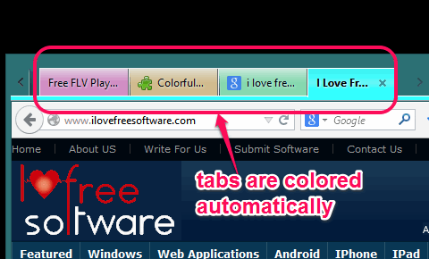 tabs are colored automatically