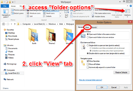 windows 10 folder options dialog box access