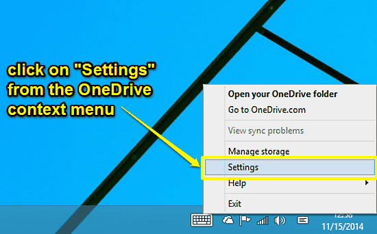 windows 10 onedrive tray settings