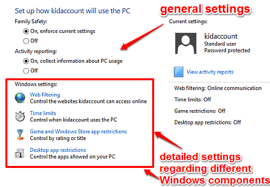 windows 10 primary family safety options