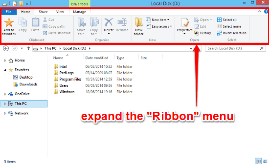 windows 10 ribbon ui