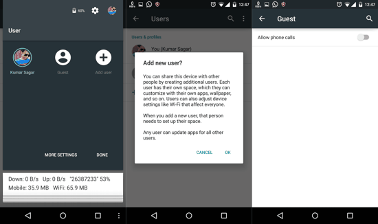 Add New User in Android Lollipop