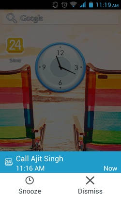 Call-Task Pop-up in 24me for Android