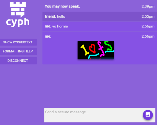 Cyph- securely chat with friends and share images