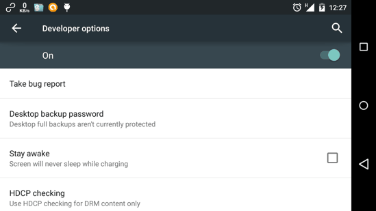 Developer Options in Android