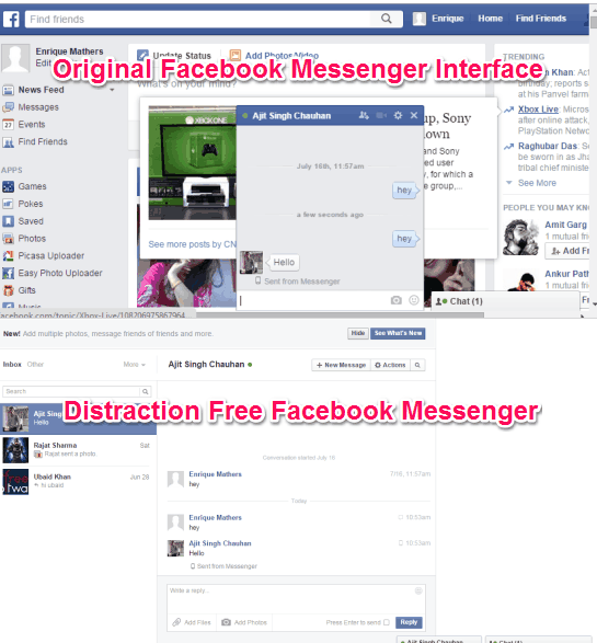 Distraction Free Facebook Messenger