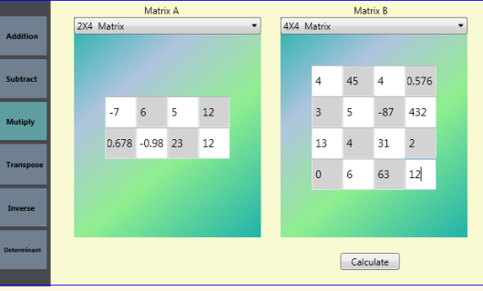 Enter Both Matrixes