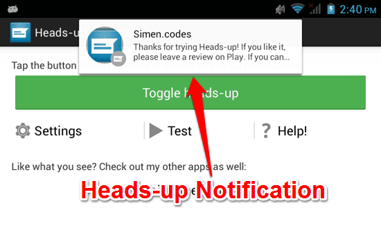 Heads-up Notifications