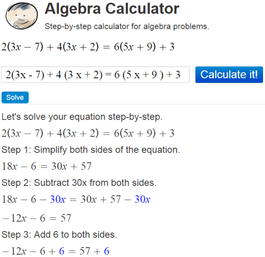 MathPapa- free website for solving algebraic equations