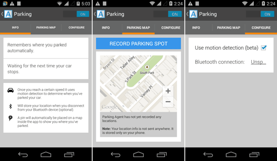 Parking with Agent for Android