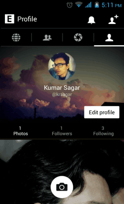 Profile page in EyeEm for Android