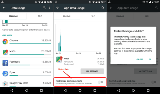 Restrict Data Usage For Specific Apps