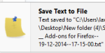 Save Text To File Firefox add-on