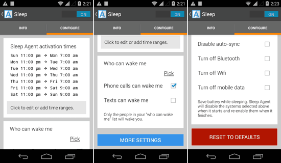 Sleep Mode in Agent for Android