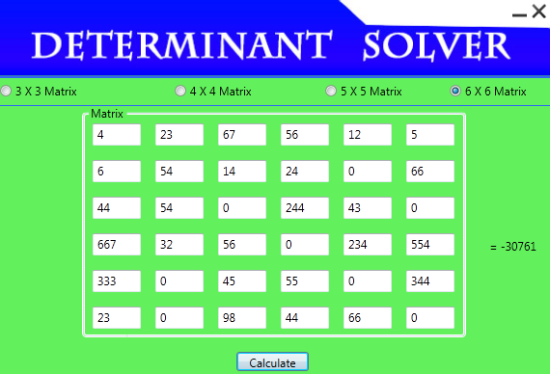 Solved Determinant